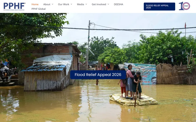 Homepage of pphfglobal.org marking a decade of PPHF's work